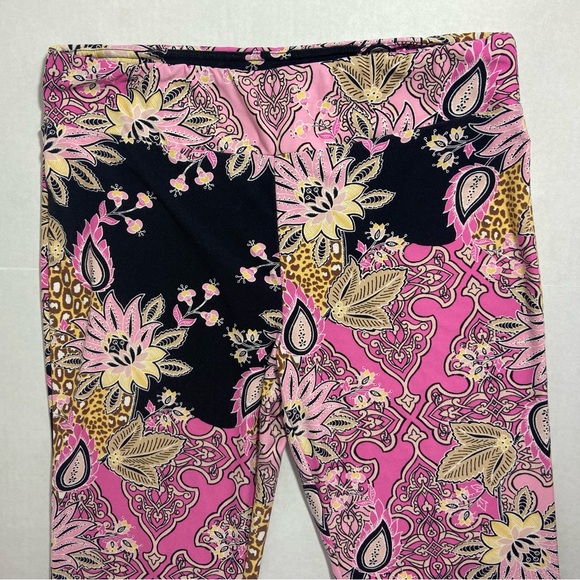 No boundary’s Jr. XL Retro Boho Bellbottom Pants or Loungers Floral Pink - Picture 9 of 11